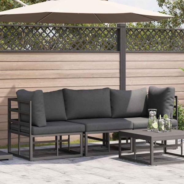 ARDEBO.de - Gartenmöbel-Sets mit Kissen mit Kissen 3 pcs Schwarz und Anthrazit