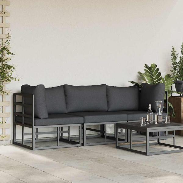 Gartenmöbel-Sets mit Kissen mit Kissen 3 pcs Schwarz und Anthrazit