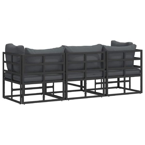Gartenmöbel-Sets mit Kissen mit Kissen 3 pcs Schwarz und Anthrazit