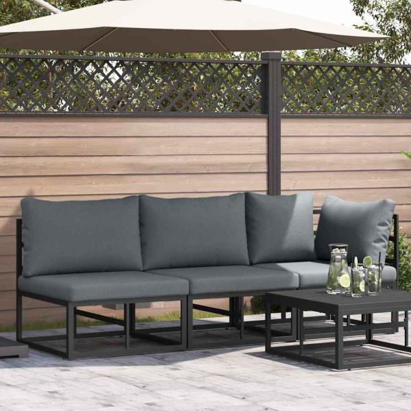 ARDEBO.de - Gartenmöbel-Sets mit Kissen mit Kissen 3 pcs Schwarz und Anthrazit