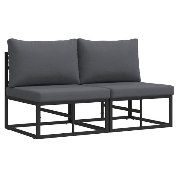 ARDEBO.de - Gartenmöbel-Sets mit Kissen mit Kissen 2 pcs Schwarz und Anthrazit
