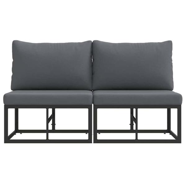 Gartenmöbel-Sets mit Kissen mit Kissen 2 pcs Schwarz und Anthrazit