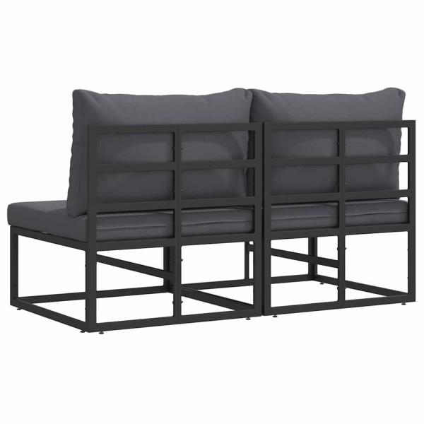 Gartenmöbel-Sets mit Kissen mit Kissen 2 pcs Schwarz und Anthrazit