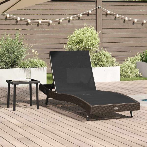 ARDEBO.de - Liegestuhl mit Kissen -Person 2 pcs Braun 40 x 40 x 40,5 cm Poly Rattan