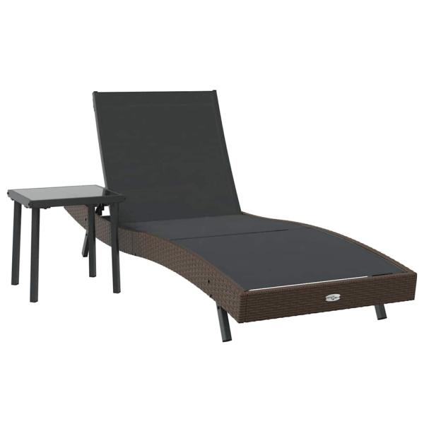 Liegestuhl mit Kissen -Person 2 pcs Braun 40 x 40 x 40,5 cm Poly Rattan