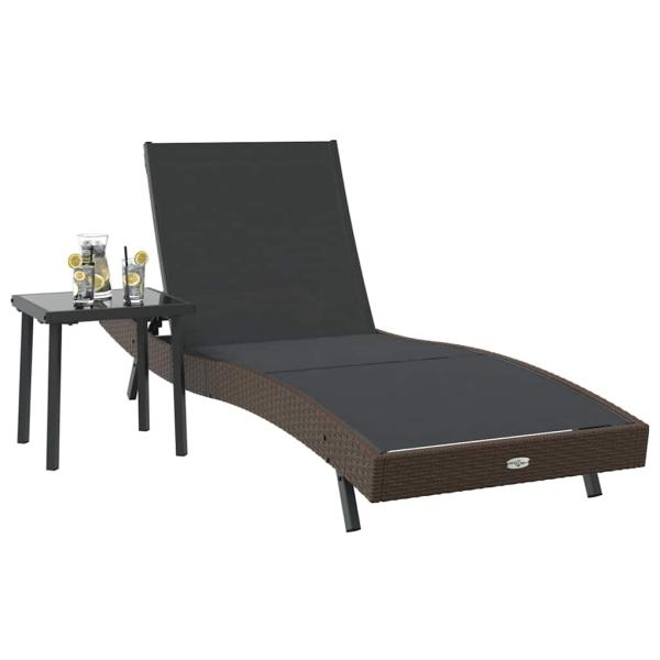Liegestuhl mit Kissen -Person 2 pcs Braun 40 x 40 x 40,5 cm Poly Rattan