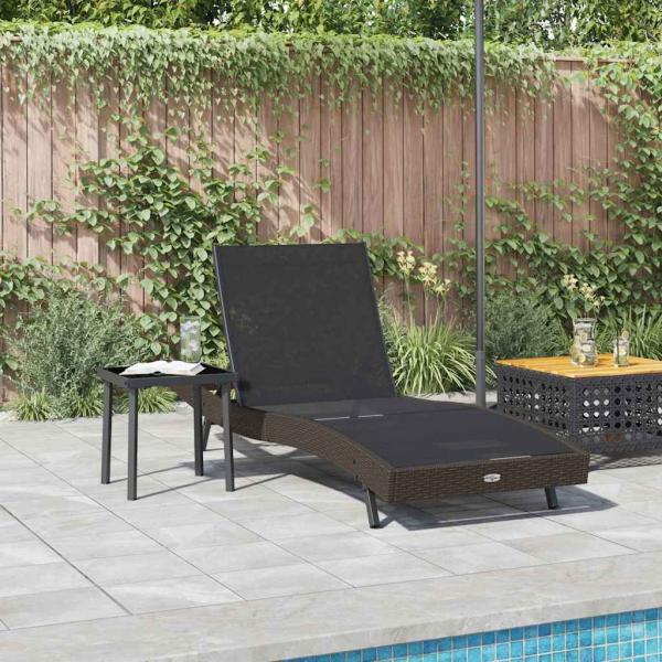 Liegestuhl mit Kissen -Person 2 pcs Braun 40 x 40 x 40,5 cm Poly Rattan