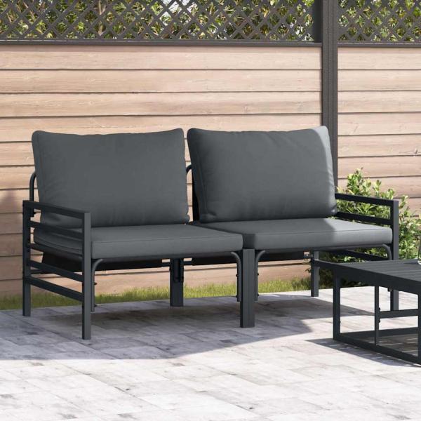 ARDEBO.de - Gartenmöbel-Sets mit Kissen mit Kissen 2 pcs Anthrazit