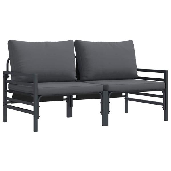 Gartenmöbel-Sets mit Kissen mit Kissen 2 pcs Anthrazit