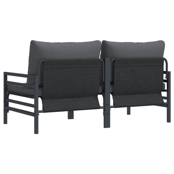 Gartenmöbel-Sets mit Kissen mit Kissen 2 pcs Anthrazit