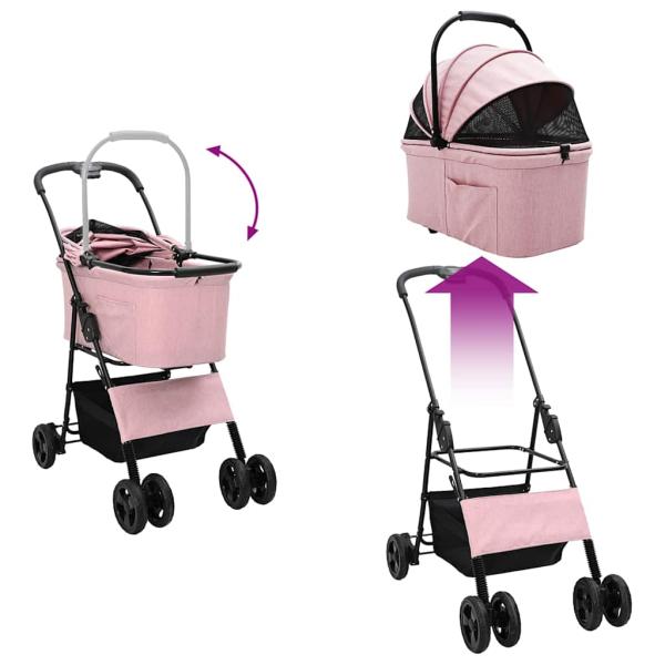 Faltbarer Haustierwagen Rosa 81 x 47 x 99 cm Oxford Stoff