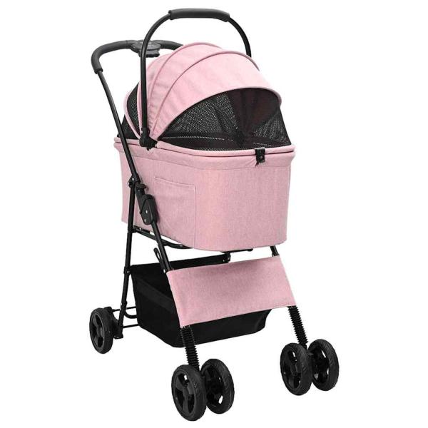 Faltbarer Haustierwagen Rosa 81 x 47 x 99 cm Oxford Stoff