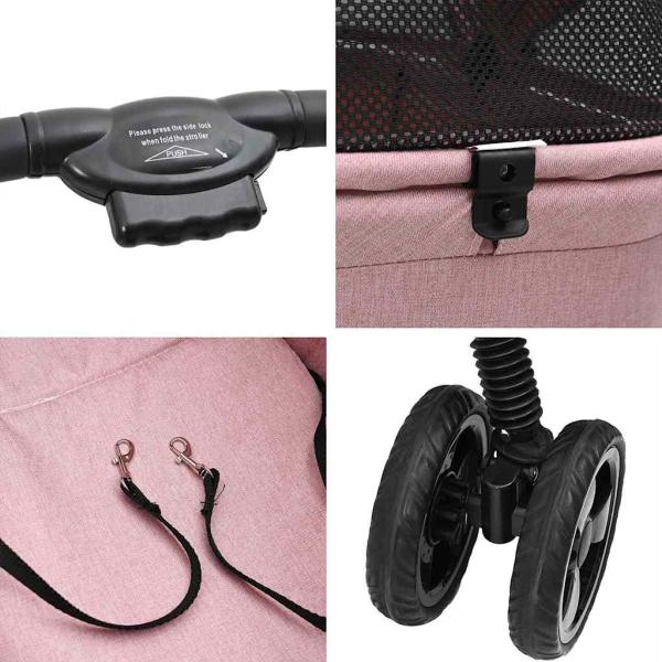Faltbarer Haustierwagen Rosa 81 x 47 x 99 cm Oxford Stoff