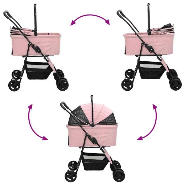 Faltbarer Haustierwagen Rosa 81 x 47 x 99 cm Oxford Stoff