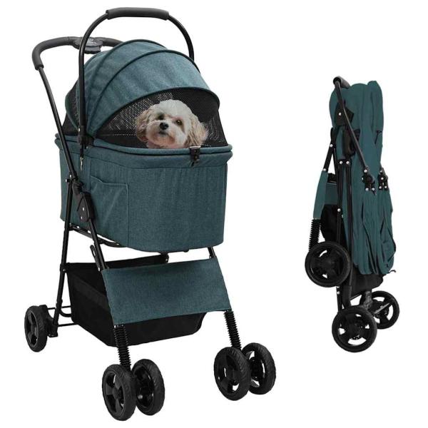 ARDEBO.de - Faltbarer Haustierwagen Grün 81 x 47 x 99 cm Oxford Stoff