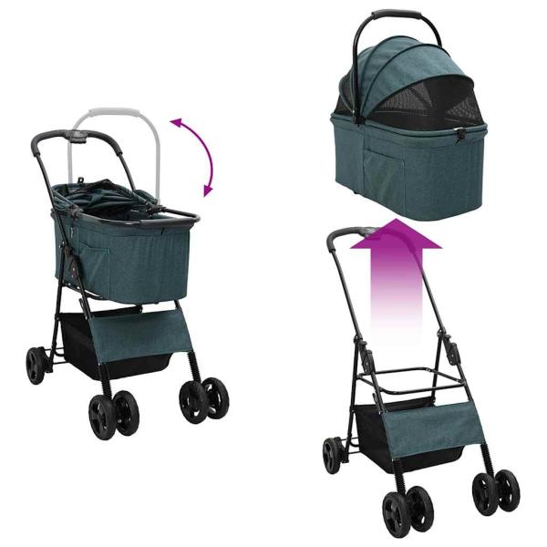 Faltbarer Haustierwagen Grün 81 x 47 x 99 cm Oxford Stoff
