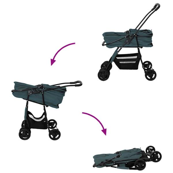 Faltbarer Haustierwagen Grün 81 x 47 x 99 cm Oxford Stoff