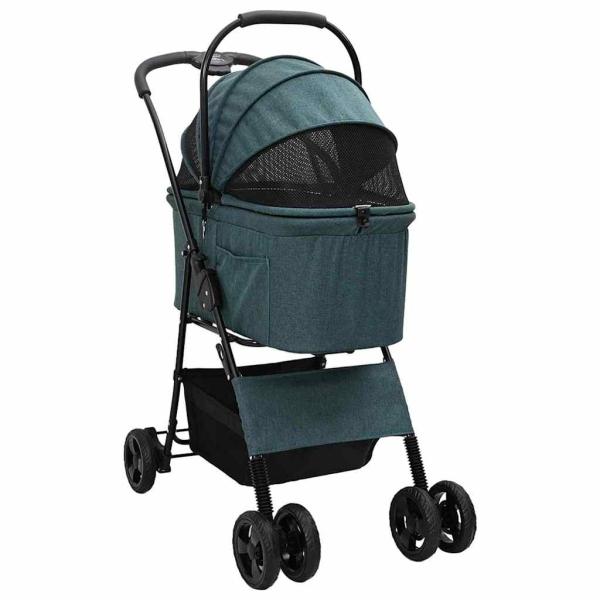 Faltbarer Haustierwagen Grün 81 x 47 x 99 cm Oxford Stoff
