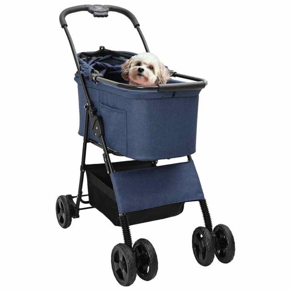 Faltbarer Haustierwagen Blau 81 x 47 x 99 cm Oxford Stoff