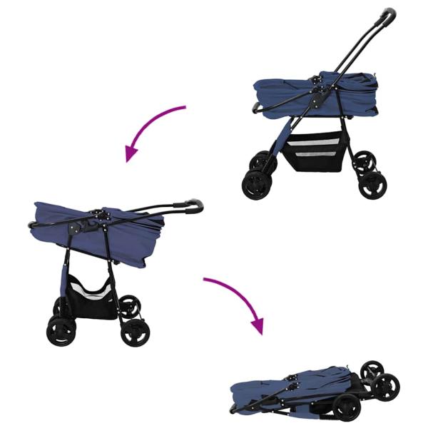 Faltbarer Haustierwagen Blau 81 x 47 x 99 cm Oxford Stoff