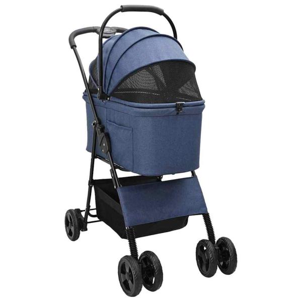 Faltbarer Haustierwagen Blau 81 x 47 x 99 cm Oxford Stoff