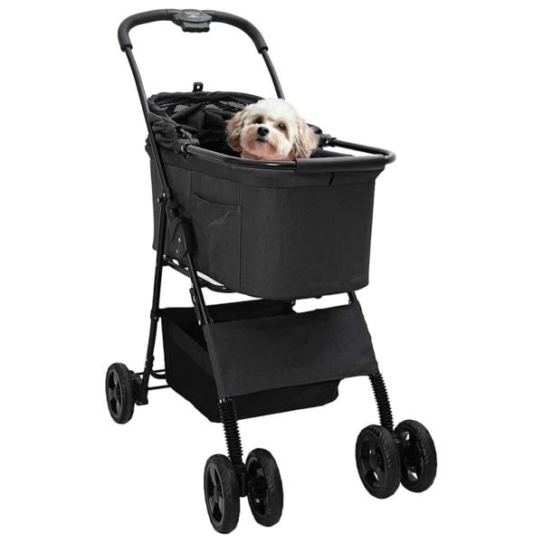 Faltbarer Haustierwagen Schwarz 81 x 47 x 99 cm Oxford Stoff