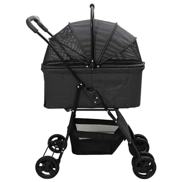 Faltbarer Haustierwagen Schwarz 81 x 47 x 99 cm Oxford Stoff