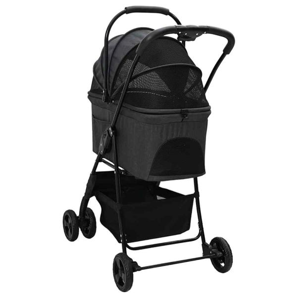 Faltbarer Haustierwagen Schwarz 81 x 47 x 99 cm Oxford Stoff
