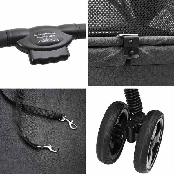 Faltbarer Haustierwagen Schwarz 81 x 47 x 99 cm Oxford Stoff