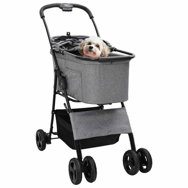 Faltbarer Haustierwagen Grau 81 x 47 x 99 cm Oxford Stoff