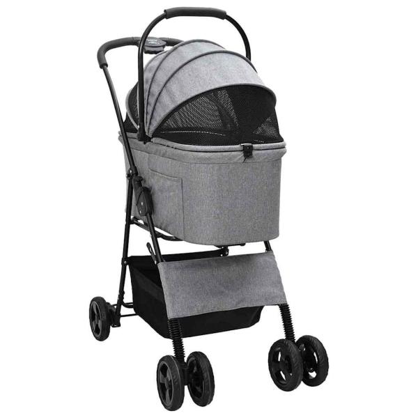 Faltbarer Haustierwagen Grau 81 x 47 x 99 cm Oxford Stoff