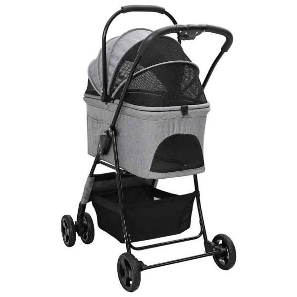 Faltbarer Haustierwagen Grau 81 x 47 x 99 cm Oxford Stoff