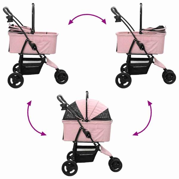 Faltbarer Haustierwagen Rosa 78 x 54 x 101 cm Oxford Stoff