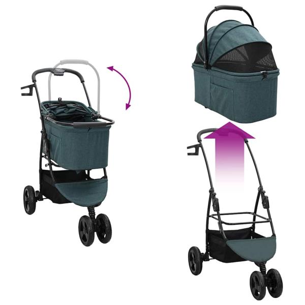 Faltbarer Haustierwagen Grün 78 x 54 x 101 cm Oxford Stoff