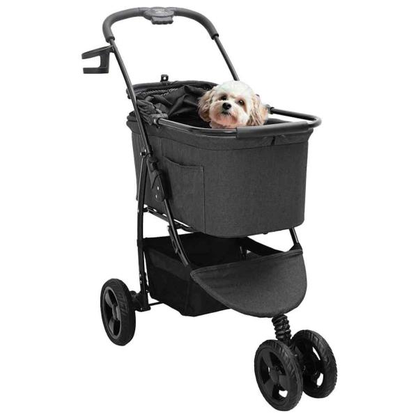 Faltbarer Haustierwagen Schwarz 78 x 54 x 101 cm Oxford Stoff