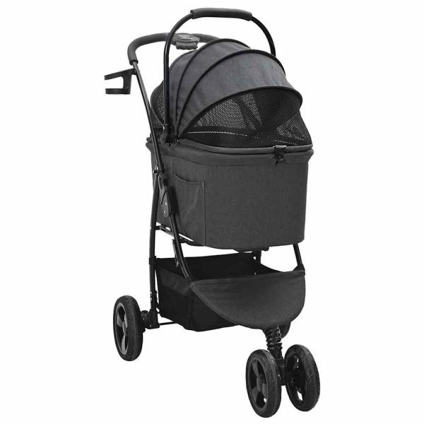 Faltbarer Haustierwagen Schwarz 78 x 54 x 101 cm Oxford Stoff