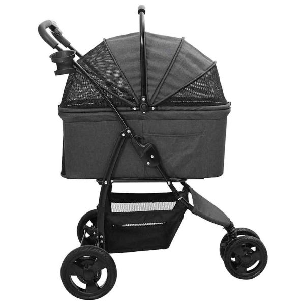 Faltbarer Haustierwagen Schwarz 78 x 54 x 101 cm Oxford Stoff