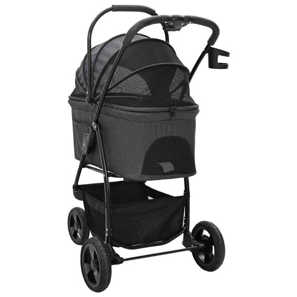 Faltbarer Haustierwagen Schwarz 78 x 54 x 101 cm Oxford Stoff