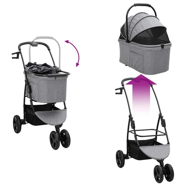 Faltbarer Haustierwagen Grau 78 x 54 x 101 cm Oxford Stoff