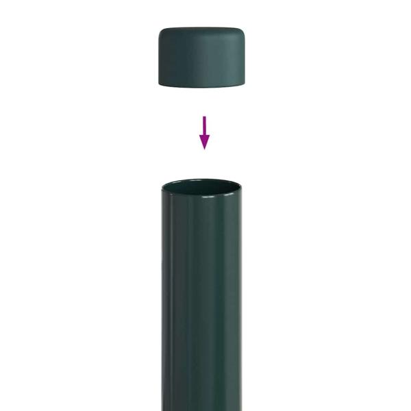Zaunpfosten 12 pcs Grün 70 cm Pulverbeschichteter Stahl