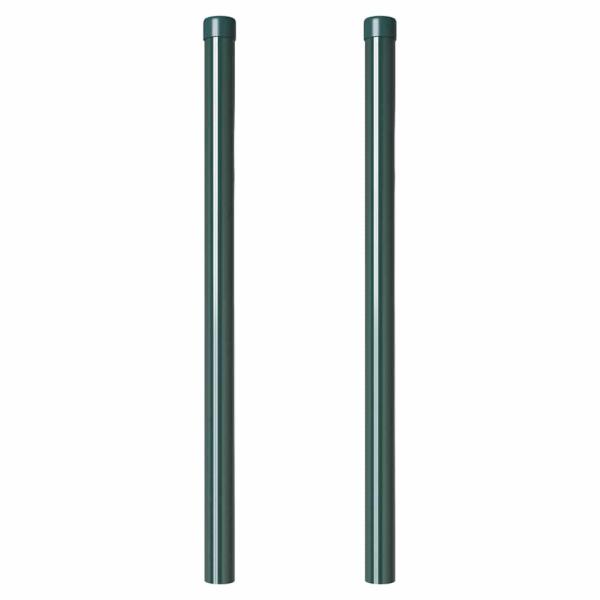 Zaunpfosten 2 pcs Grün 80 cm Pulverbeschichteter Stahl