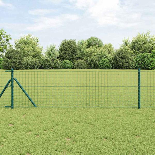 ARDEBO.de - Zaunpfosten 12 pcs Grün 80 cm Pulverbeschichteter Stahl