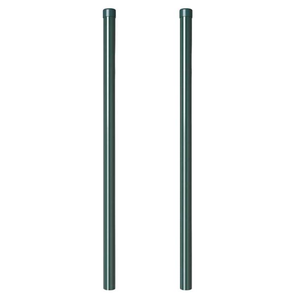 Zaunpfosten 2 pcs Grün 100 cm Pulverbeschichteter Stahl