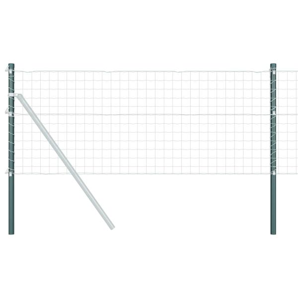 Zaunpfosten 2 pcs Grün 120 cm Pulverbeschichteter Stahl