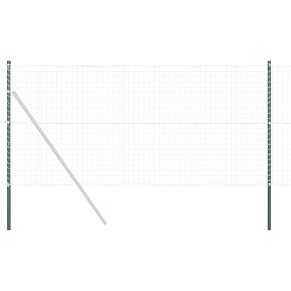 Zaunpfosten 12 pcs Grün 180 cm Pulverbeschichteter Stahl