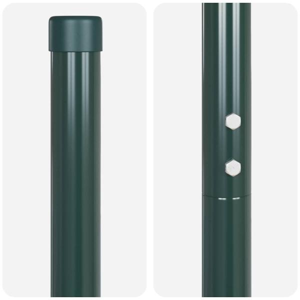 Zaunpfosten 12 pcs Grün 180 cm Pulverbeschichteter Stahl
