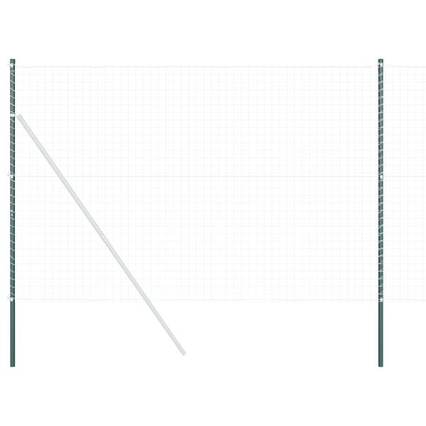 Zaunpfosten 2 pcs Grün 210 cm Pulverbeschichteter Stahl