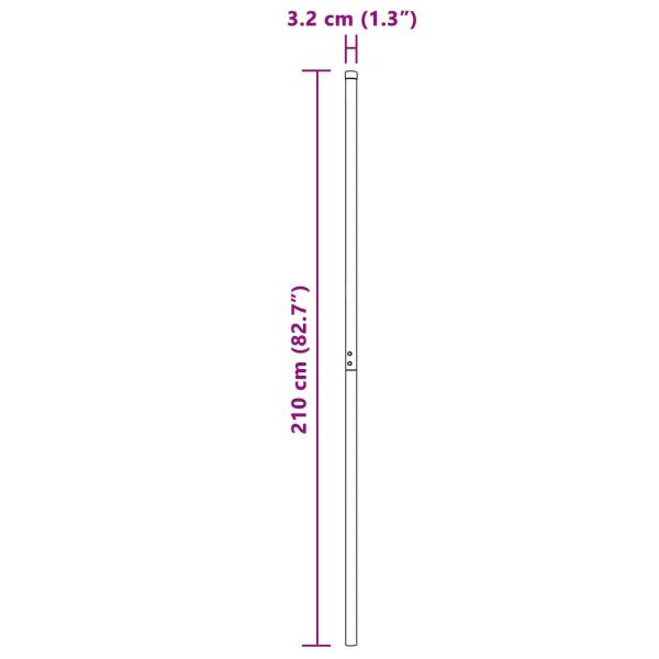 Zaunpfosten 2 pcs Grün 210 cm Pulverbeschichteter Stahl