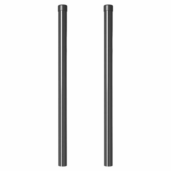 Zaunpfosten 2 pcs Grau 80 cm Pulverbeschichteter Stahl