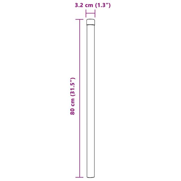 Zaunpfosten 12 pcs Grau 80 cm Pulverbeschichteter Stahl